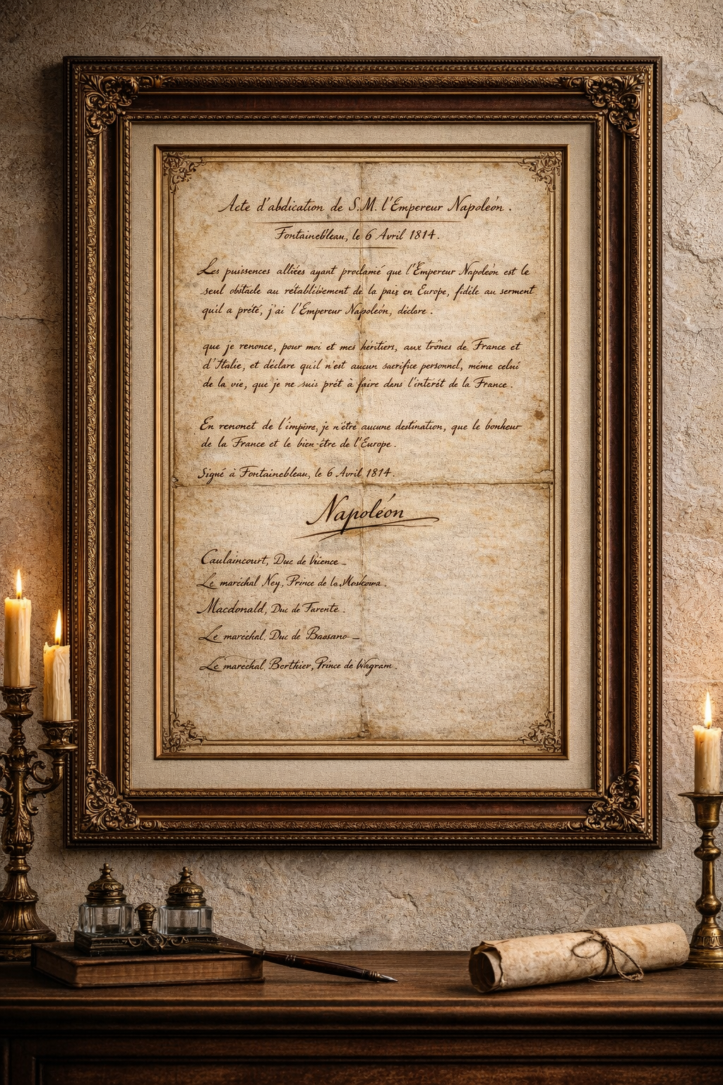 Napoleon Bonaparte: Abdication Letter (1814)