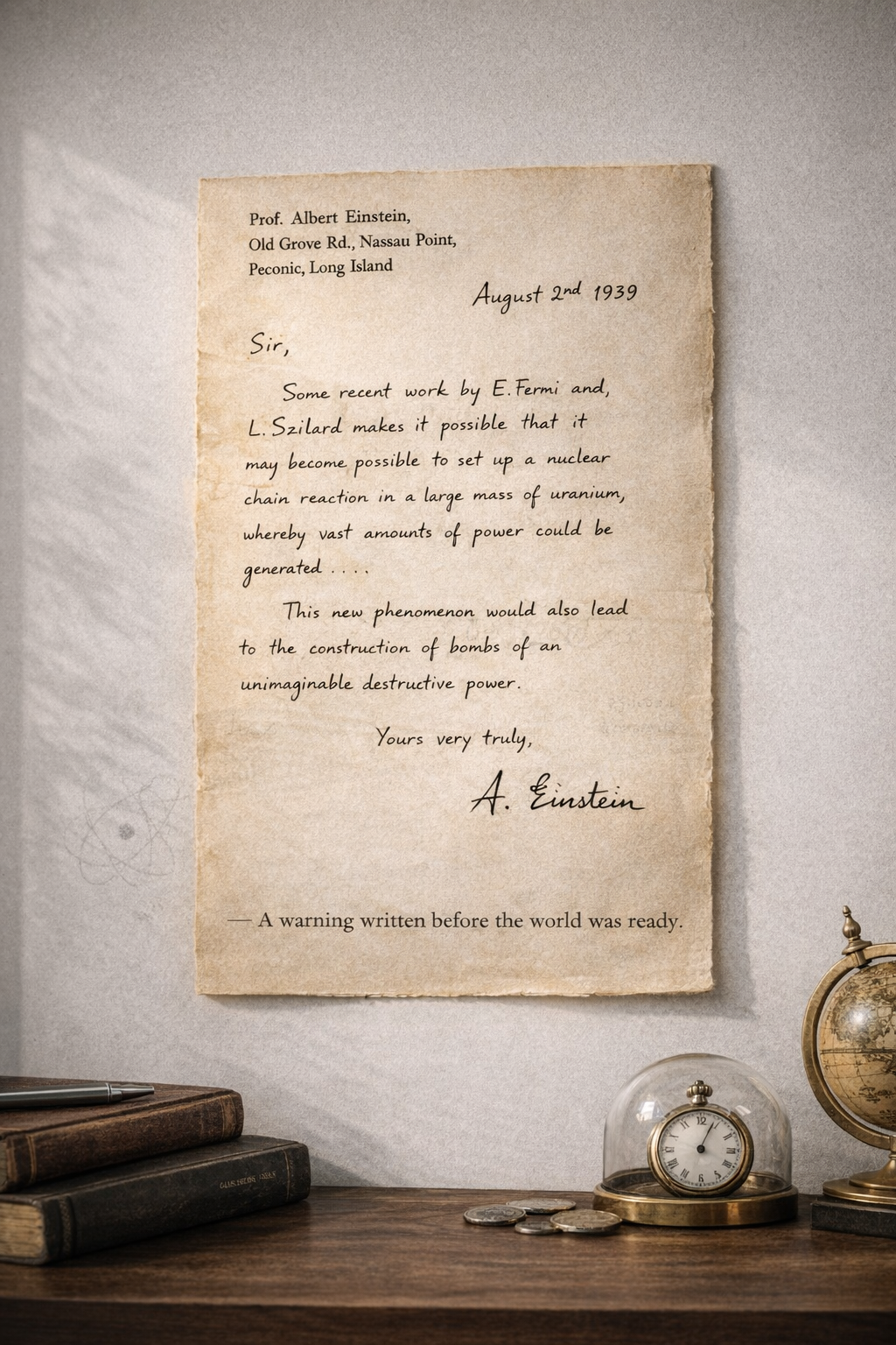 Albert Einstein’s Letter to President Roosevelt — 1939