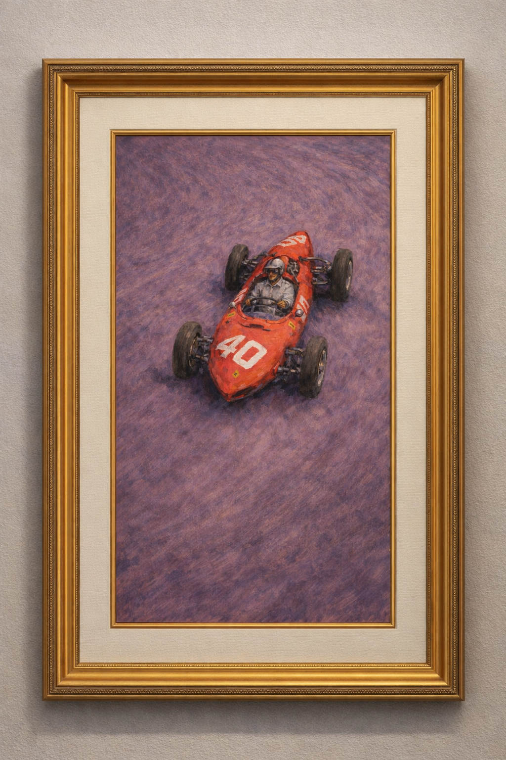 Ferrari No. 40 — A Moment in Motion (Vintage Formula Art Print)